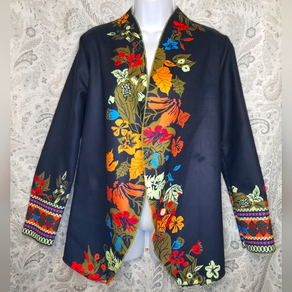 MISSLOOK Medium Black Fall Motif Jacket